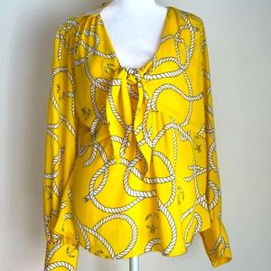 Cabi Yellow Anchor Blouse